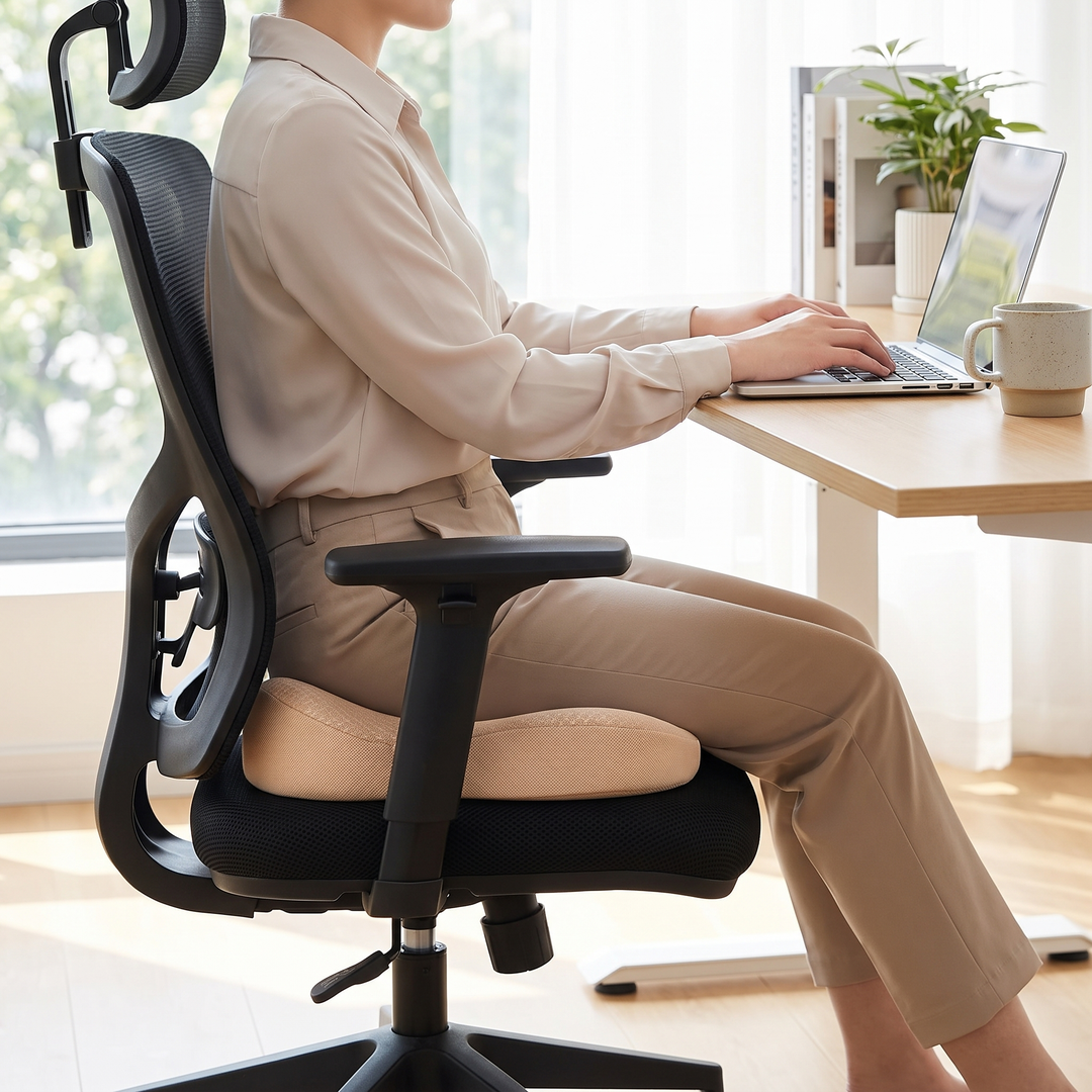 Ergonomic Memory Foam Seat Cushion for Car Office Chair Home Chair Hip Pain Relief Posture Support Comfortable Cushion for Long Sitting