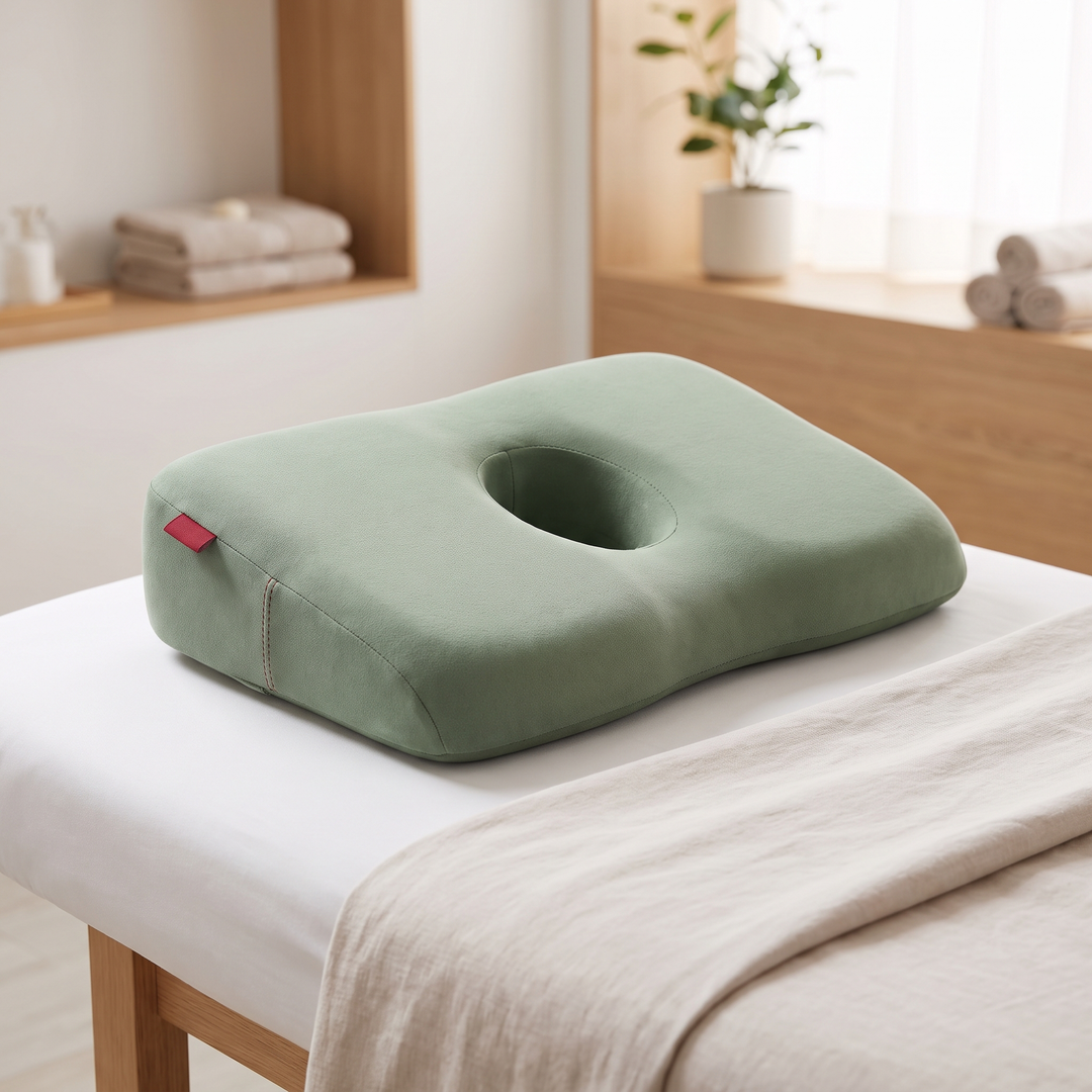 Ergonomic Prone Face Down Pillow Memory Foam Headrest for Massage Table Beauty Salon Physiotherapy Recovery Comfort Cushion