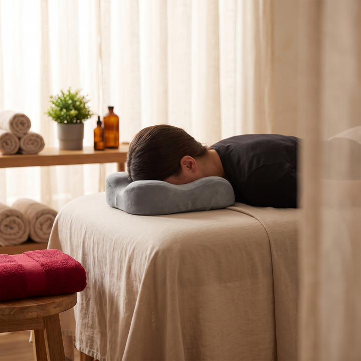 Ergonomic Prone Face Down Pillow Memory Foam Headrest for Massage Table Beauty Salon Physiotherapy Recovery Comfort Cushion