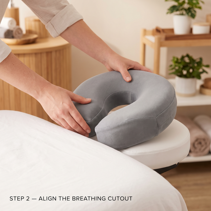 Ergonomic Prone Face Down Pillow Memory Foam Headrest for Massage Table Beauty Salon Physiotherapy Rest Support Cushion