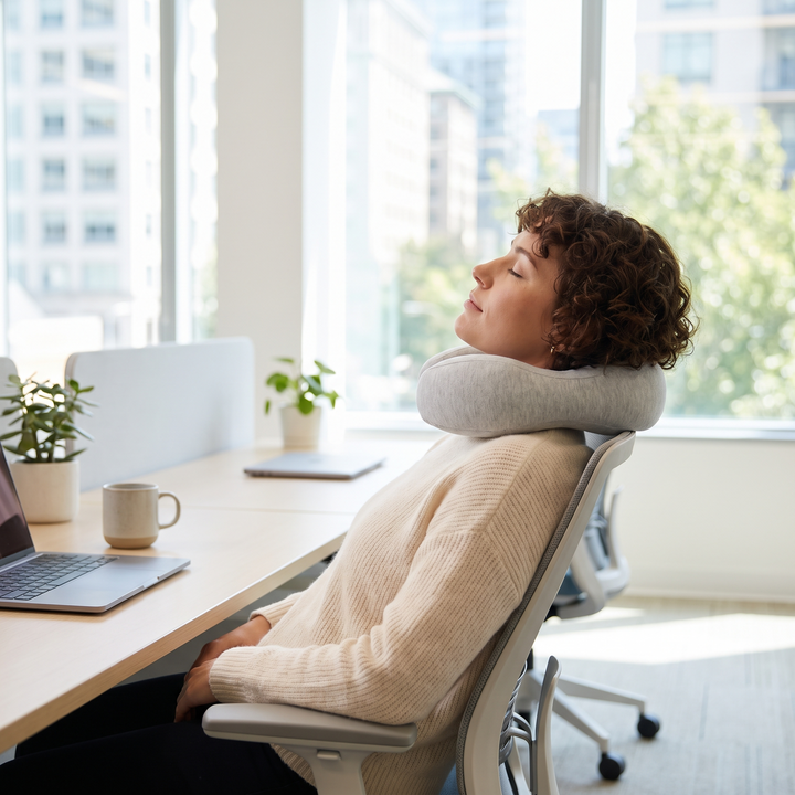 Ergonomic Travel Neck Pillow Memory Foam U-Shaped Neck Support Pillow Adjustable Portable Soft Cervical Rest Pillow for Travel Sleep Office Nap Recovery