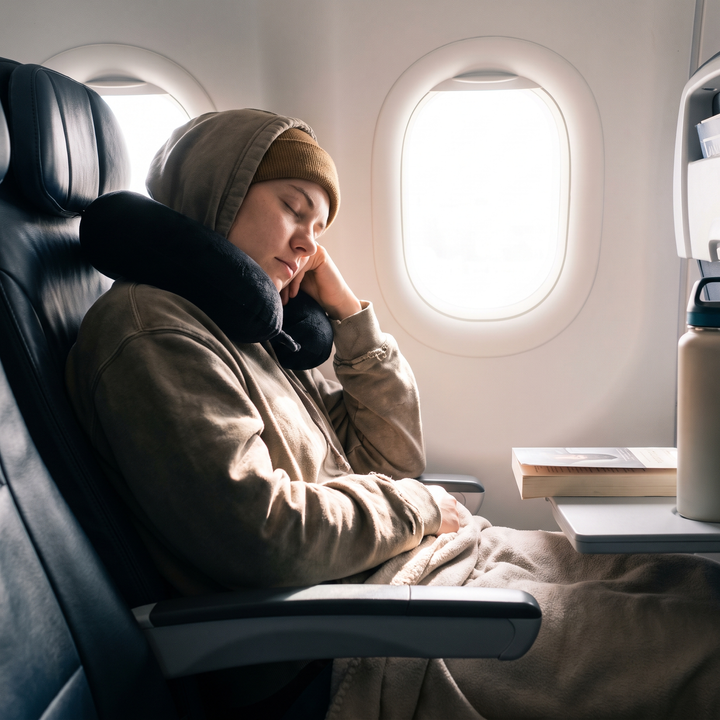 Ergonomic Travel Neck Pillow U-Shape Memory Foam Head and Neck Support Pillow for Airplane Office Nap Cervical Comfort Home and Travel Use