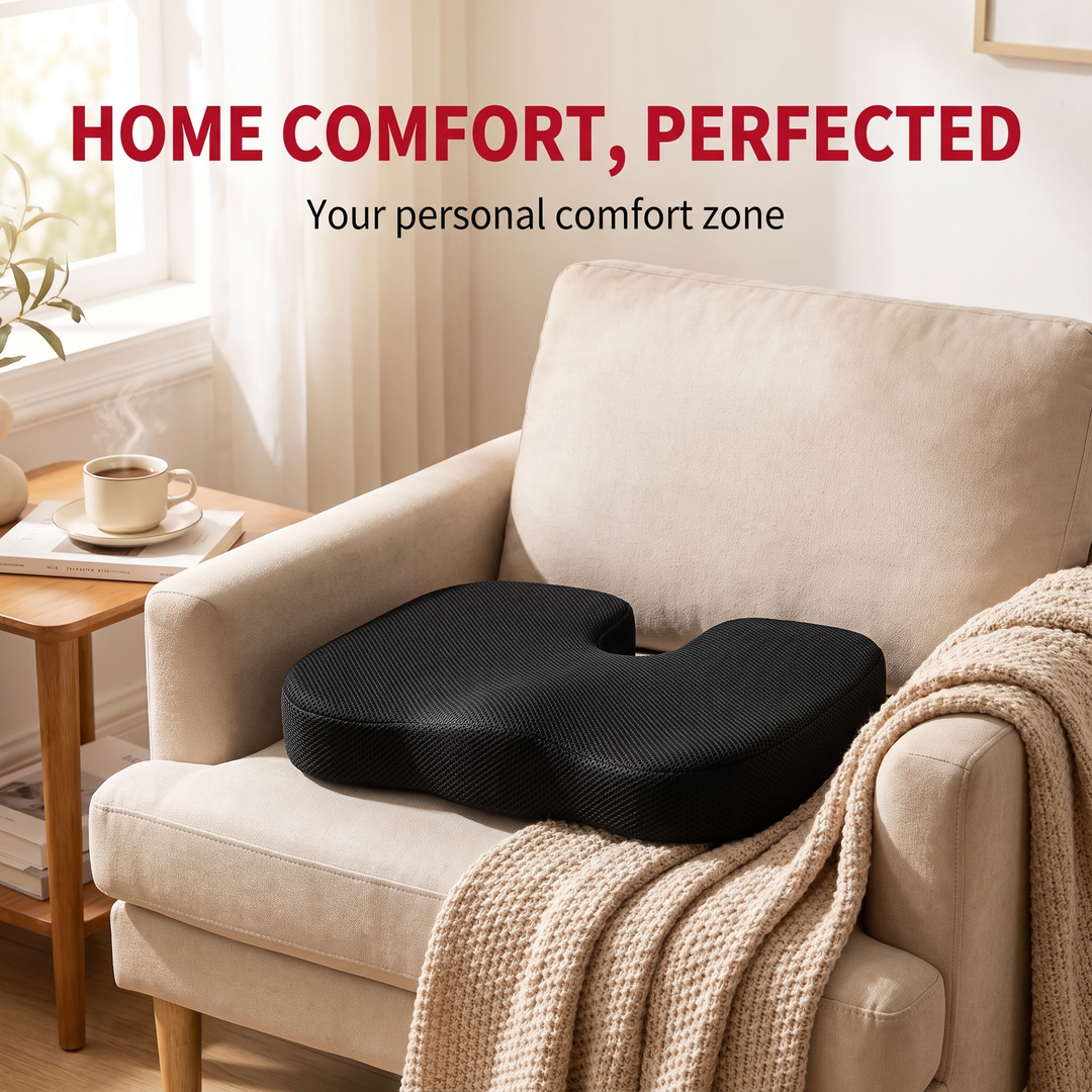 Ergonomic U-Shape Gel Memory Foam Seat Cushion Orthopedic Coccyx Tailbone Support Office Chair Car Seat Pain Relief Cushion