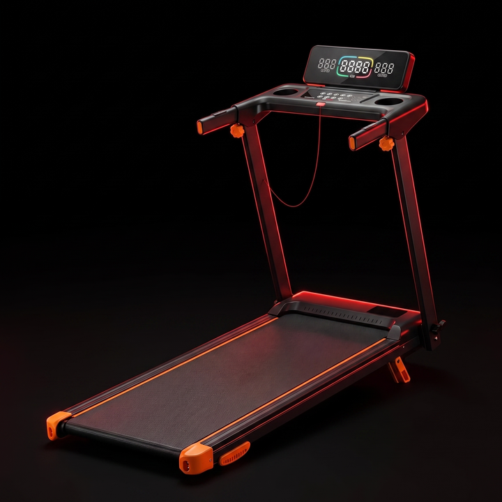 Foldable Walking Pad Treadmill with 12% Incline 12 HIIT Modes 300LB Capacity Home Gym Treadmill with App Heart Rate LED Display Speaker