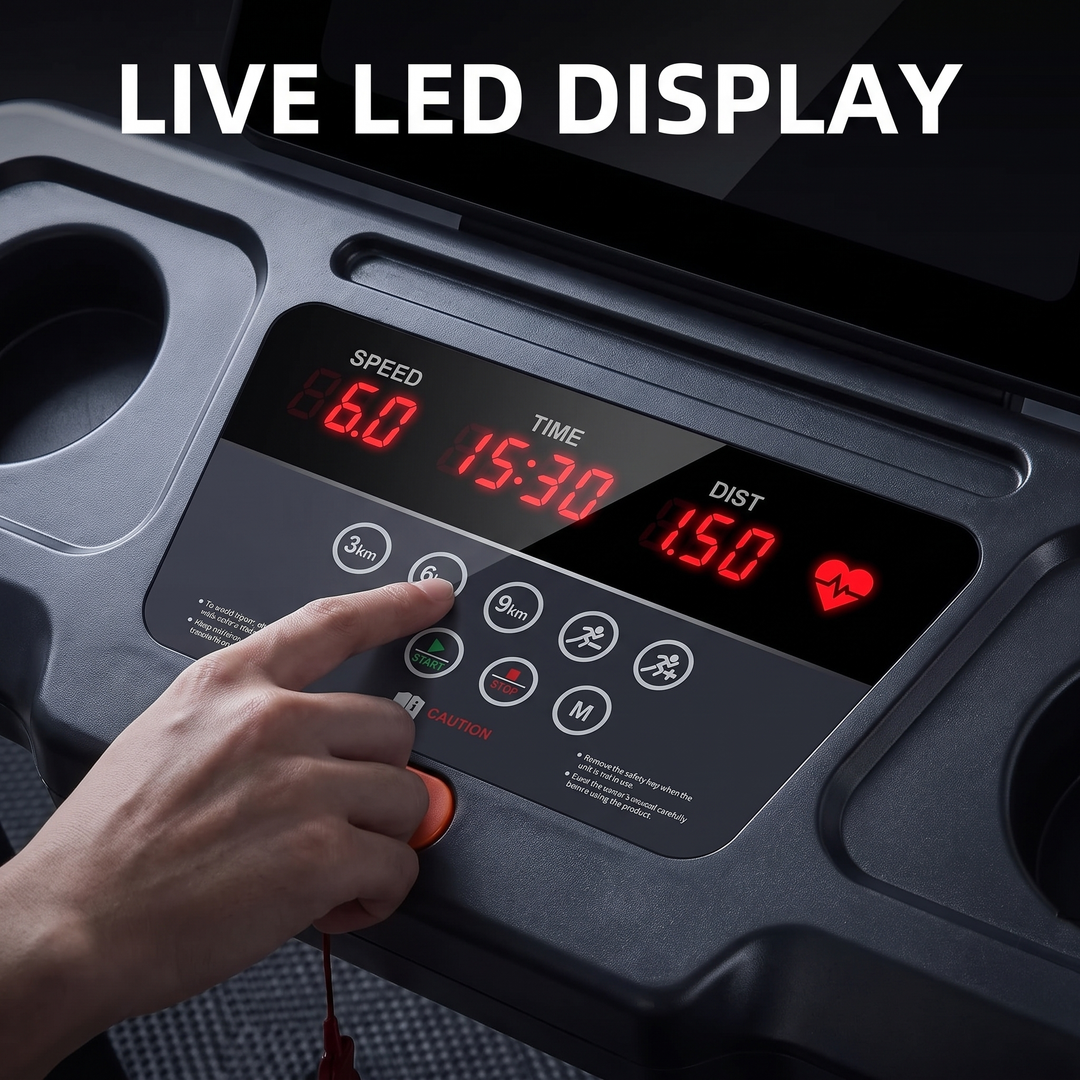 Foldable Walking Pad Treadmill with 12% Incline 12 HIIT Modes 300LB Capacity Home Gym Treadmill with App Heart Rate LED Display Speaker