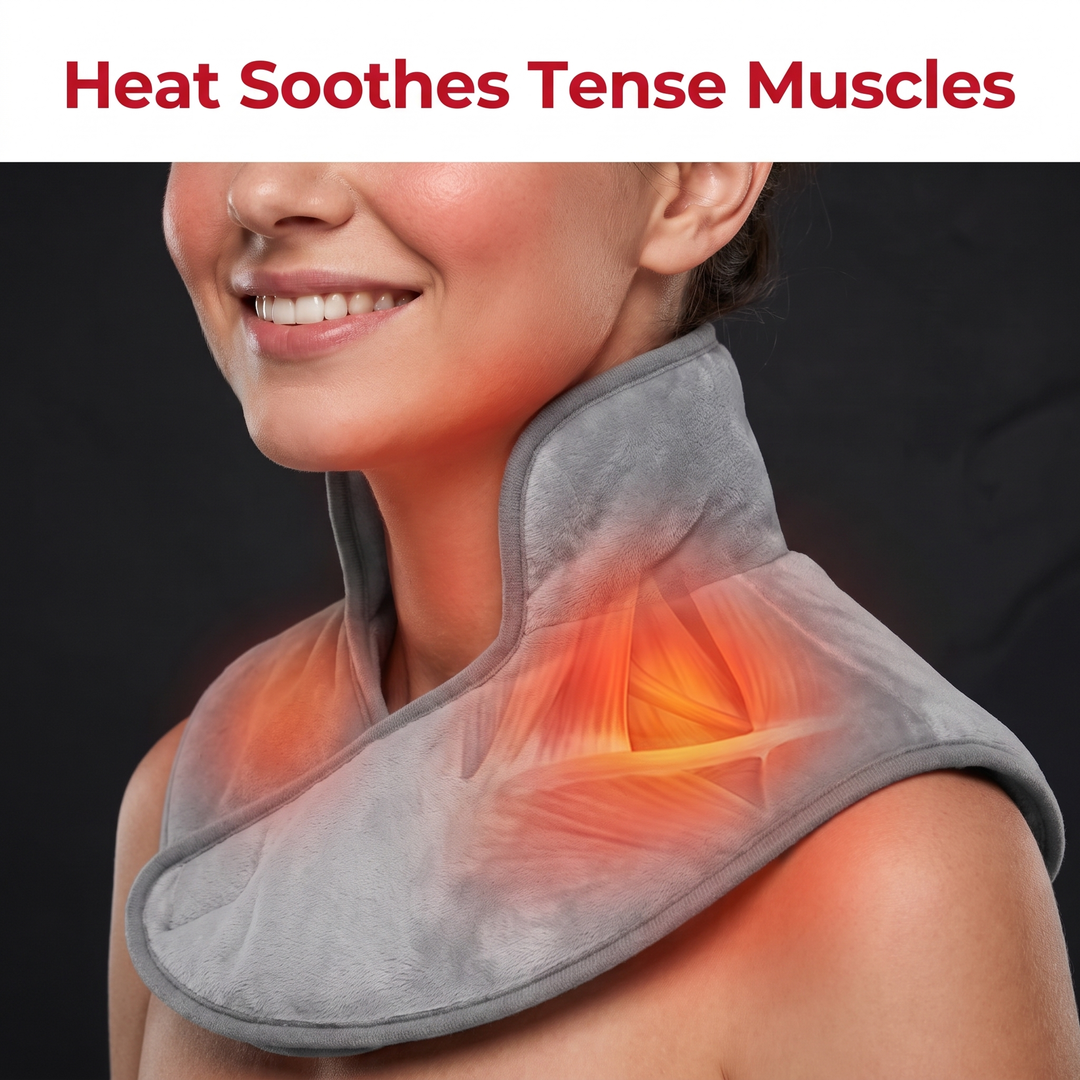 Heated Shoulder Neck Wrap Electric Heating Pad USB Powered Adjustable Heat Settings Muscle Tension Support Pad for Neck Back Shoulder Relaxation Home Office Use