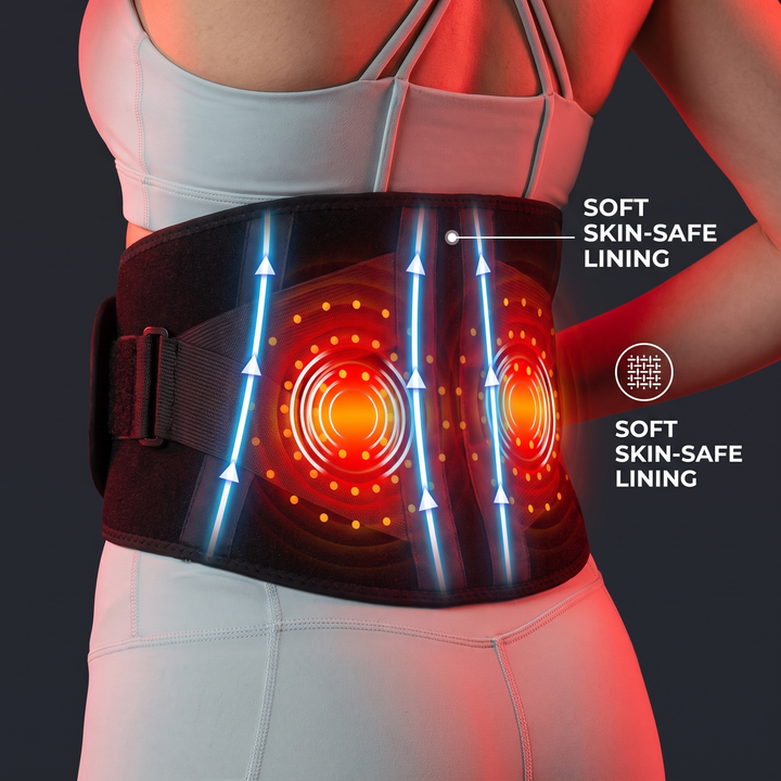 Heated Waist Support Belt Vibration Massage Lumbar Brace Adjustable Heat Levels Back Pain Relief Abdomen Warmer Home Use Recovery