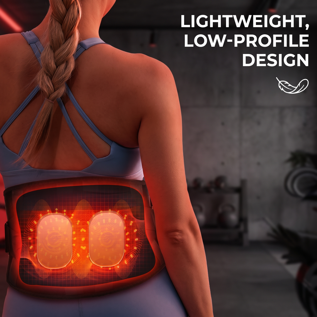 Heated Waist Support Belt Vibration Massage Lumbar Brace Adjustable Heat Levels Back Pain Relief Abdomen Warmer Home Use Recovery