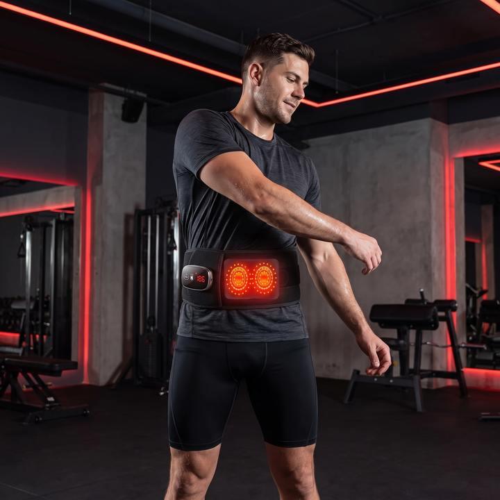 Heated Waist Support Belt Vibration Massage Lumbar Brace Adjustable Heat Levels Back Pain Relief Abdomen Warmer Home Use Recovery
