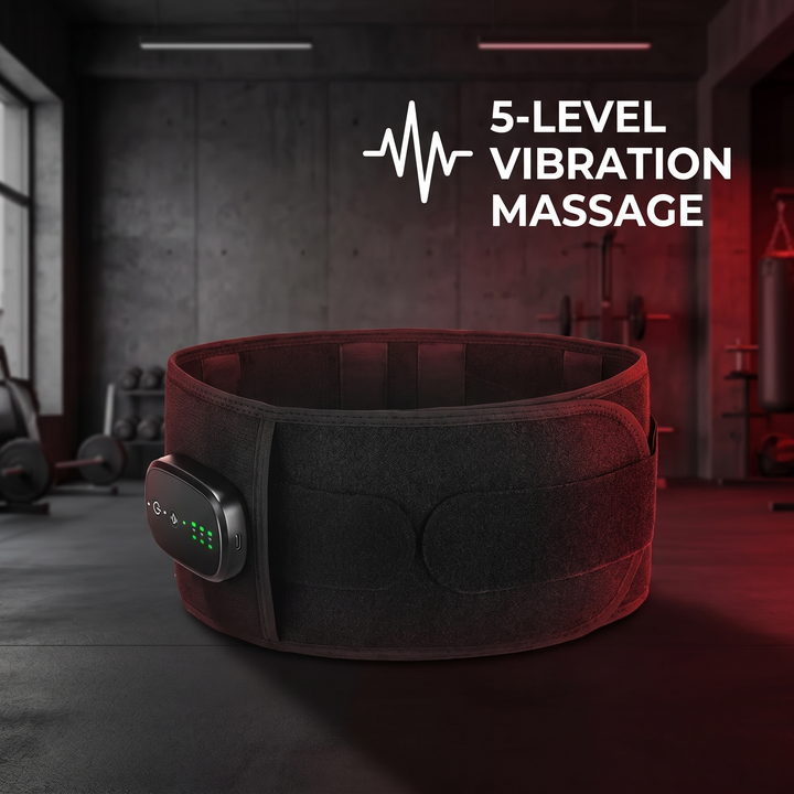 Heated Waist Support Belt Vibration Massage Lumbar Brace Adjustable Heat Levels Back Pain Relief Abdomen Warmer Home Use Recovery