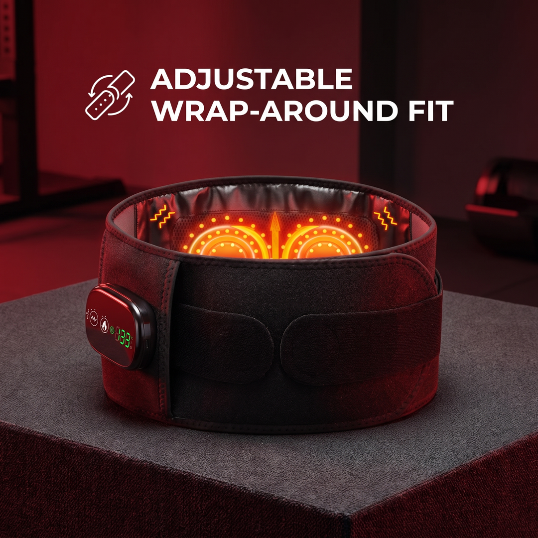 Heated Waist Support Belt Vibration Massage Lumbar Brace Adjustable Heat Levels Back Pain Relief Abdomen Warmer Home Use Recovery