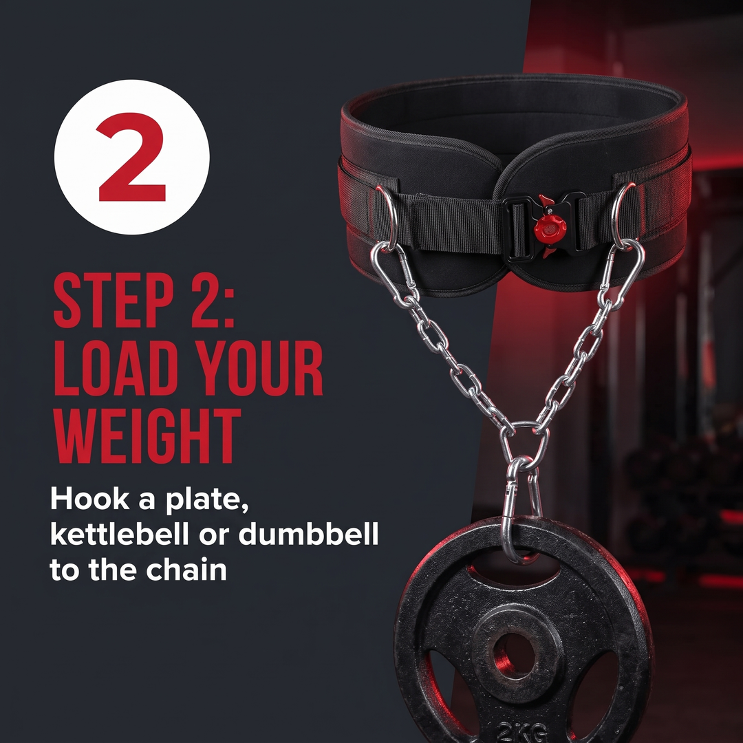 Heavy-Duty Dip Belt for Weightlifting with Chain Neoprene Waist Belt for Pull Ups Chin Ups Strength Training Home Gym Fitness Workout