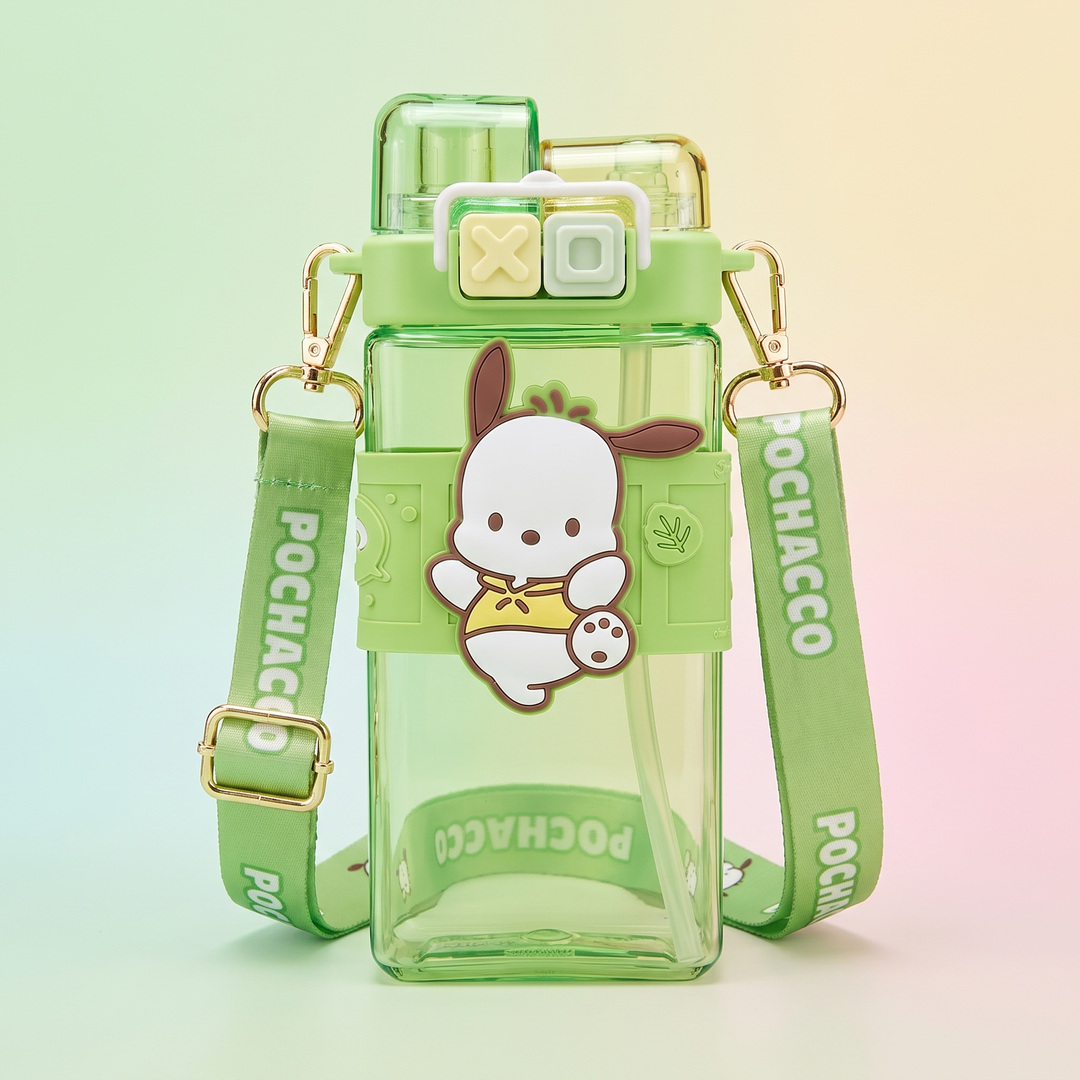 Kawaii Cartoon Character Large Capacity Plastic Straw Cup Portable Water Tumbler with Lid Cute Novelty Drinkware Gift for Friends Daily Use