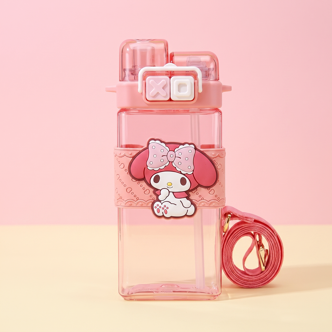 Kawaii Cartoon Character Large Capacity Plastic Straw Cup Portable Water Tumbler with Lid Cute Novelty Drinkware Gift for Friends Daily Use