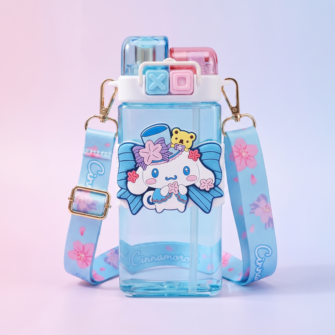 Kawaii Cartoon Character Large Capacity Plastic Straw Cup Portable Water Tumbler with Lid Cute Novelty Drinkware Gift for Friends Daily Use