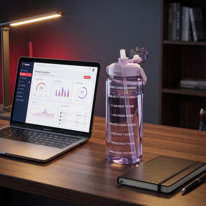 Large Capacity Sports Water Bottle with Straw and Time Marker Leak-Proof BPA-Free Motivational Hydration Bottle for Gym Fitness Outdoor Home Workout Recovery