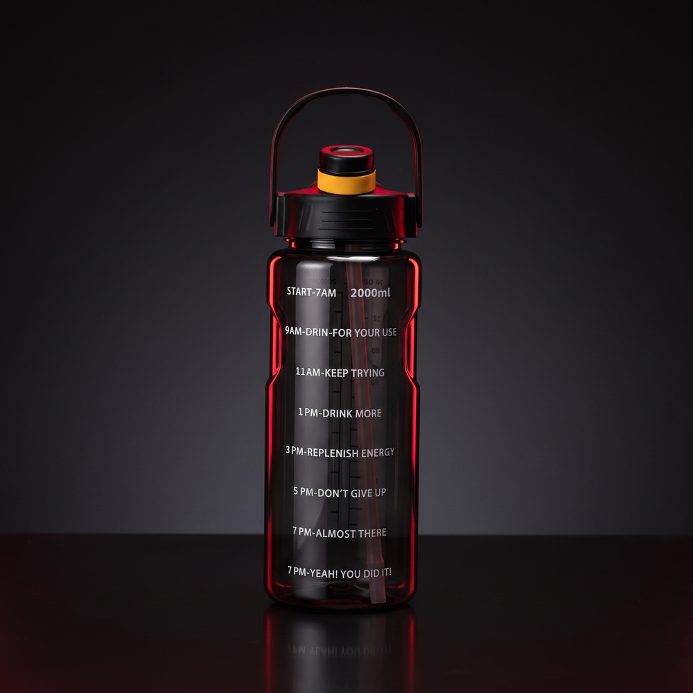 Large Capacity Sports Water Bottle with Straw and Time Marker Leak-Proof BPA-Free Motivational Hydration Bottle for Gym Fitness Outdoor Home Workout Recovery