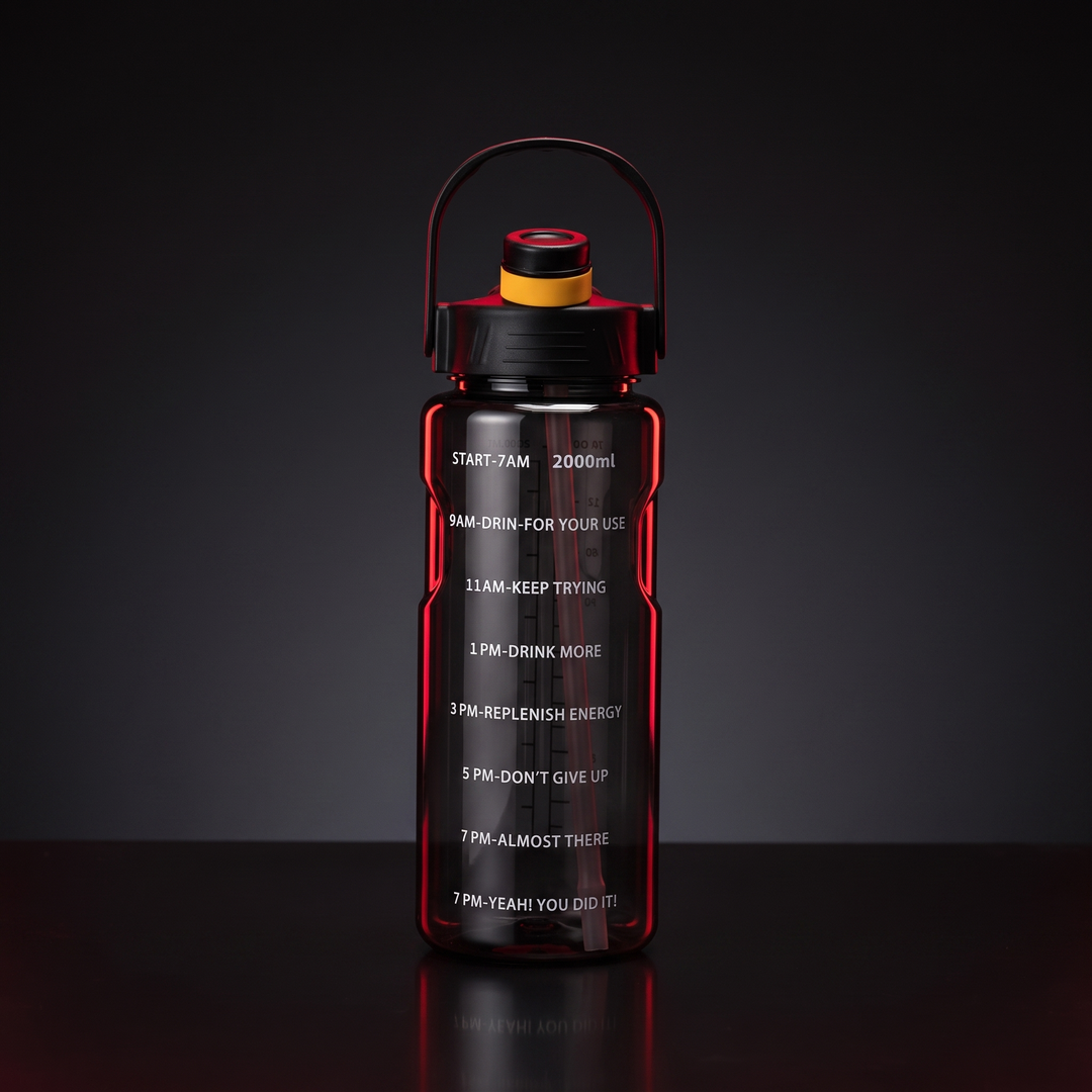 Large Capacity Sports Water Bottle with Straw and Time Marker Leak-Proof BPA-Free Motivational Hydration Bottle for Gym Fitness Outdoor Home Workout Recovery