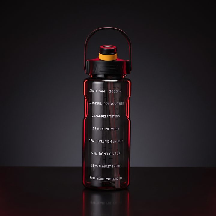 Large Capacity Sports Water Bottle with Straw and Time Marker Leak-Proof BPA-Free Motivational Hydration Bottle for Gym Fitness Outdoor Home Workout Recovery