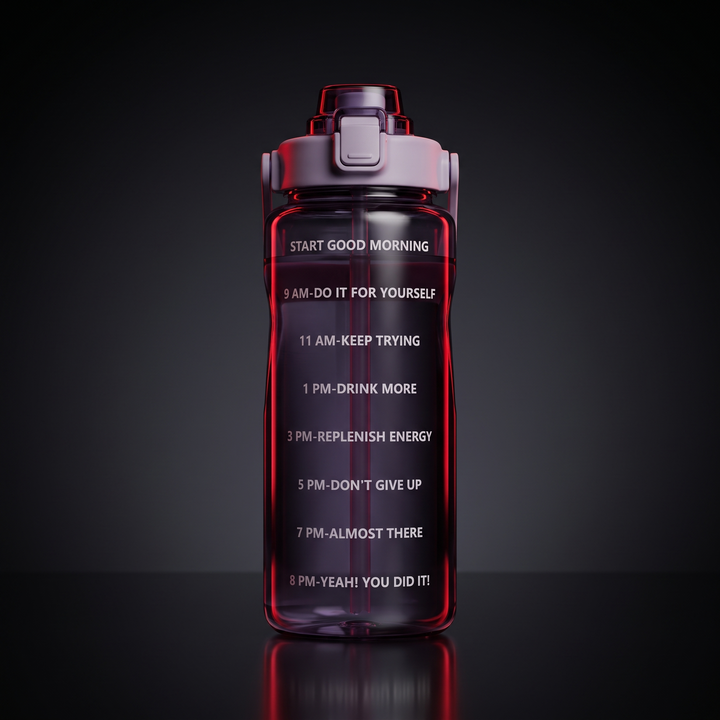 Large Capacity Sports Water Bottle with Straw and Time Marker Leak-Proof BPA-Free Motivational Hydration Bottle for Gym Fitness Outdoor Home Workout Recovery