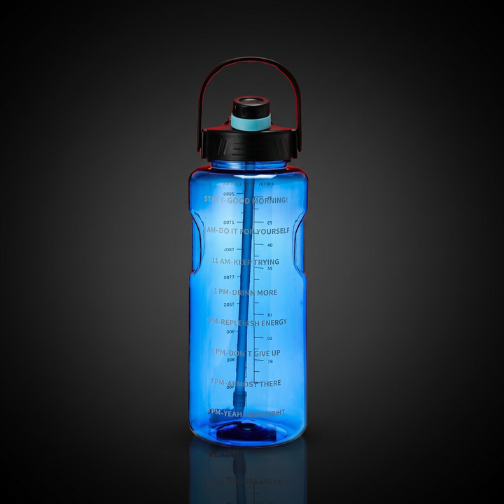 Large Capacity Sports Water Bottle with Straw and Time Marker Leak-Proof BPA-Free Motivational Hydration Bottle for Gym Fitness Outdoor Home Workout Recovery