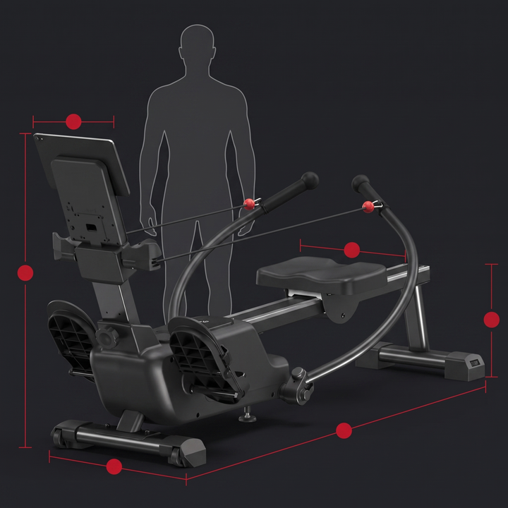Magnetic Rowing Machine Home Gym Rower 16-Level Resistance Bluetooth App Workout Ultra-Quiet Fitness Cardio Training Machine for Full Body Strength