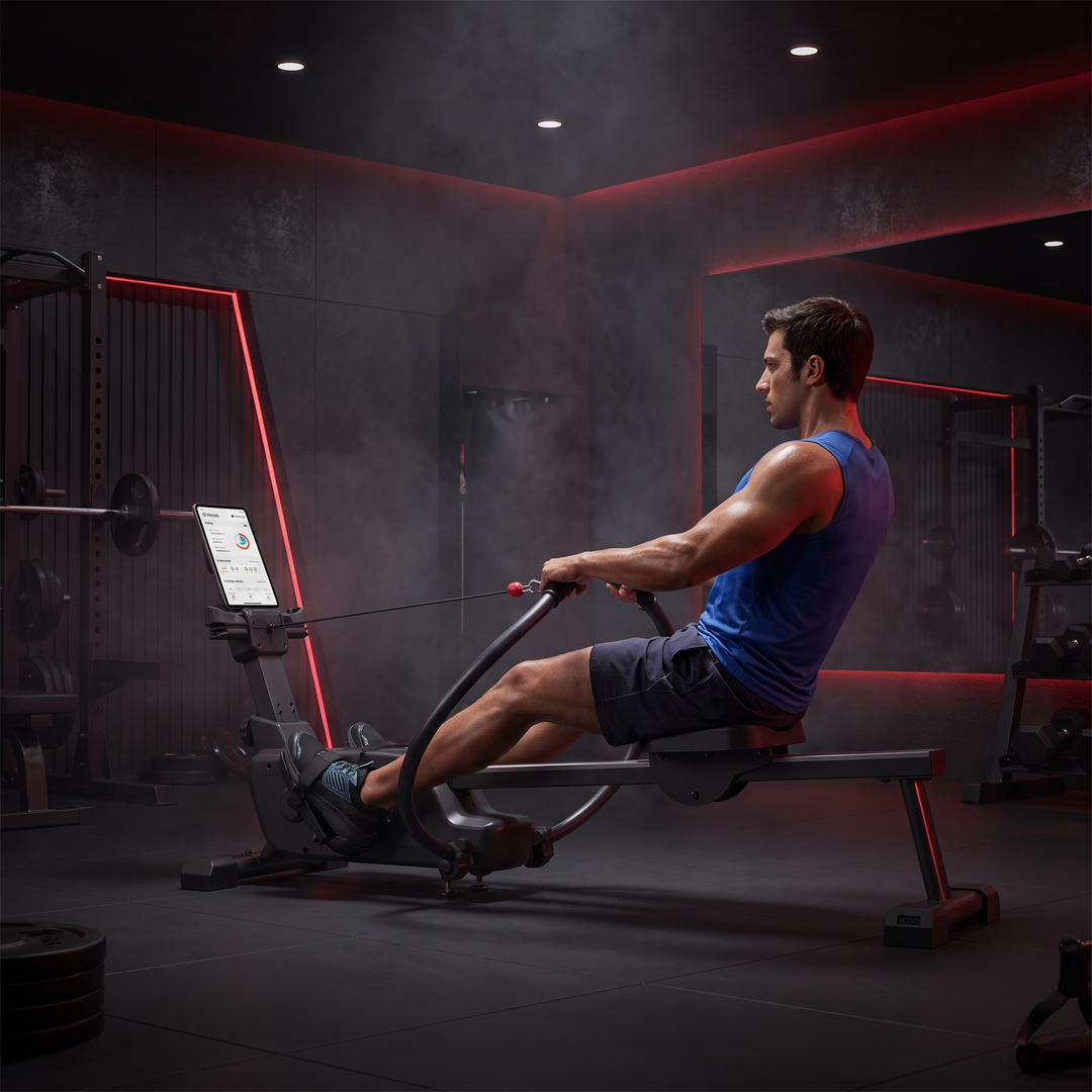 Magnetic Rowing Machine Home Gym Rower 16-Level Resistance Bluetooth App Workout Ultra-Quiet Fitness Cardio Training Machine for Full Body Strength