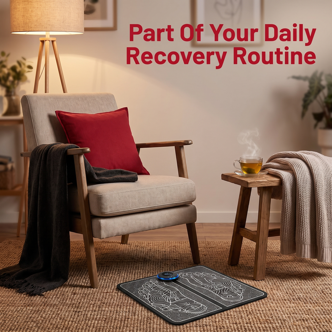 Portable EMS Foot Massager Pad Foldable Electric Muscle Stimulator Mat Foot Circulation Pad Leg Feet Relief Home Use Recovery