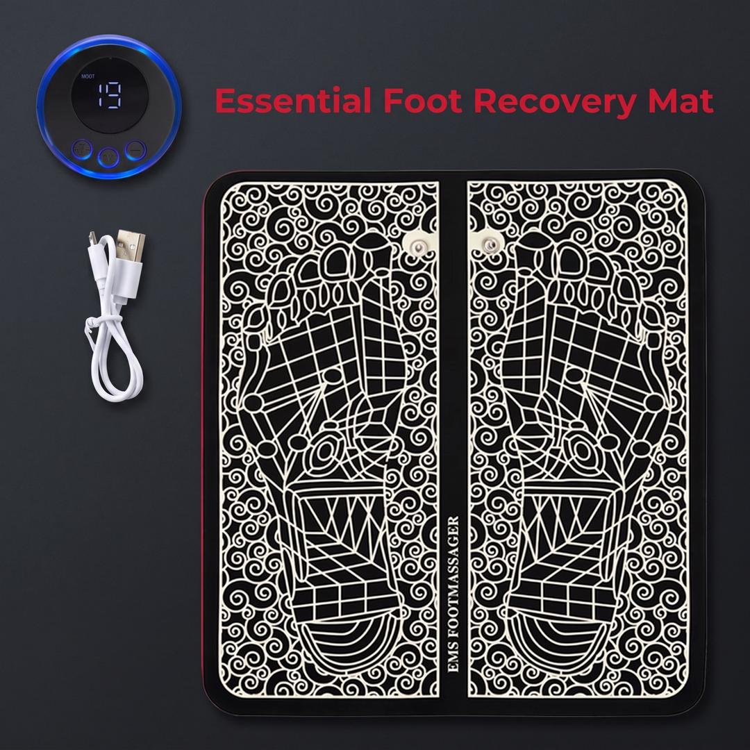 Portable EMS Foot Massager Pad Foldable Electric Muscle Stimulator Mat Foot Circulation Pad Leg Feet Relief Home Use Recovery