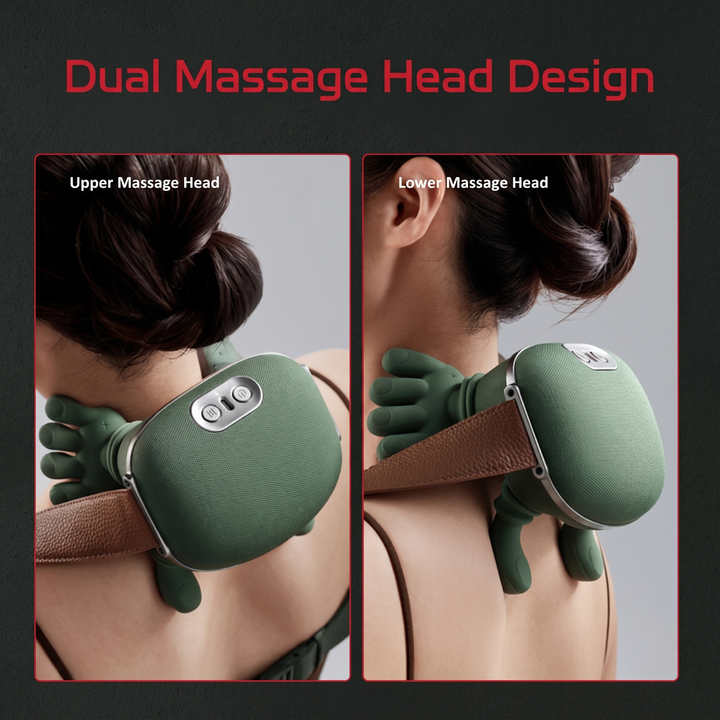 Portable Electric Neck Massager with Heat and Kneading Therapy Wireless Rechargeable Neck Shoulder Pain Relief Massager for Home Office Recovery