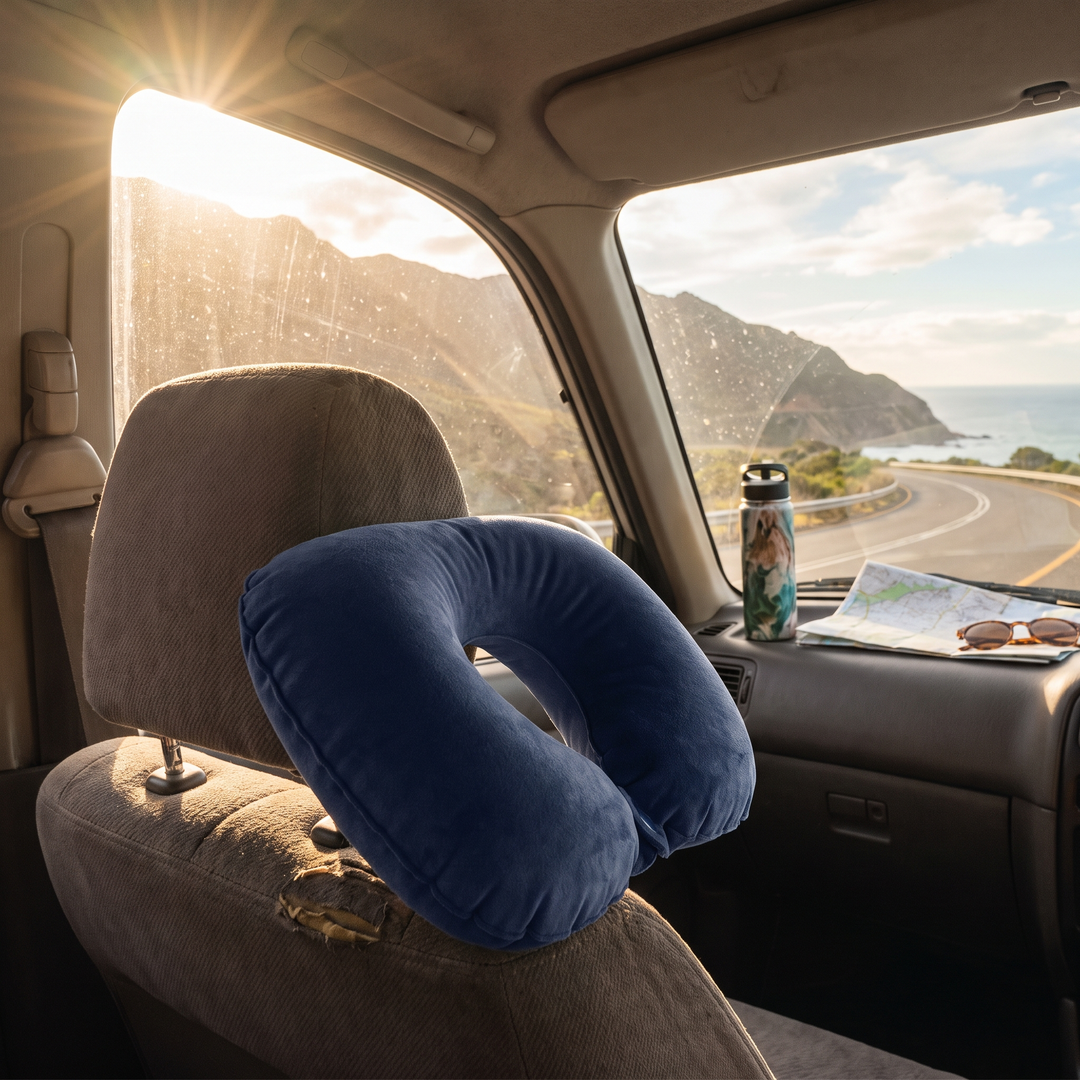 Portable Inflatable Camping Pillow Ultralight Travel Pillow Neck Lumbar Support Hiking Backpacking Sleeping Pillow Compact Air Pillow for Outdoor Home Use