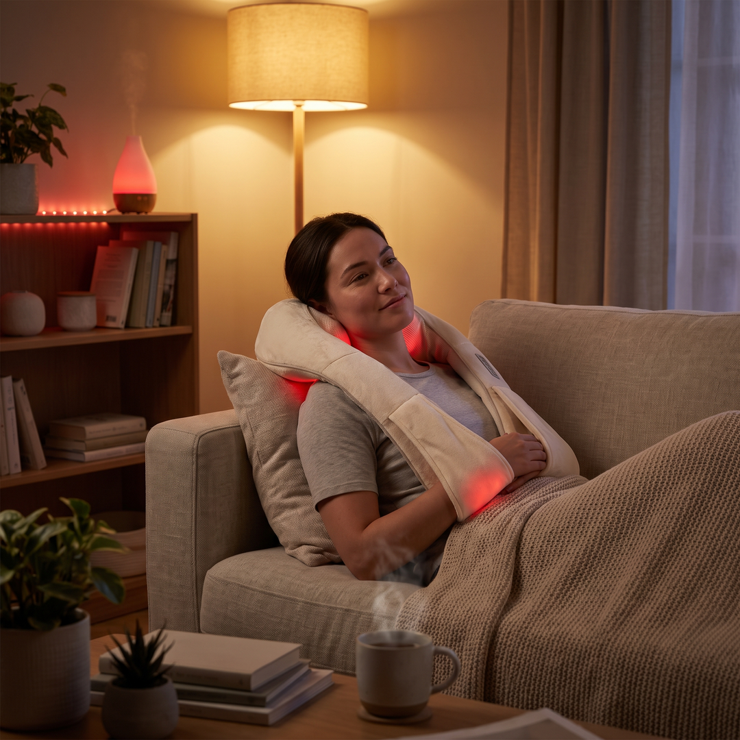 Portable Neck and Shoulder Massager with Heat Compress Function Back Muscle Pain Relief Bionic Kneading Home Recovery Device