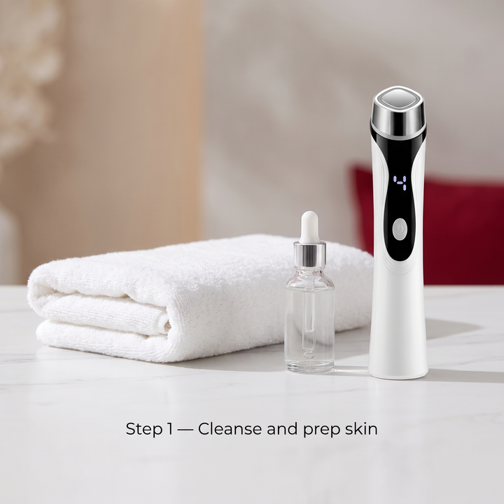 Professional 4-in-1 Microcurrent Facial Device LED Light Therapy Skin Massager Contouring Lifting Firming Face Care Tool for Home Use