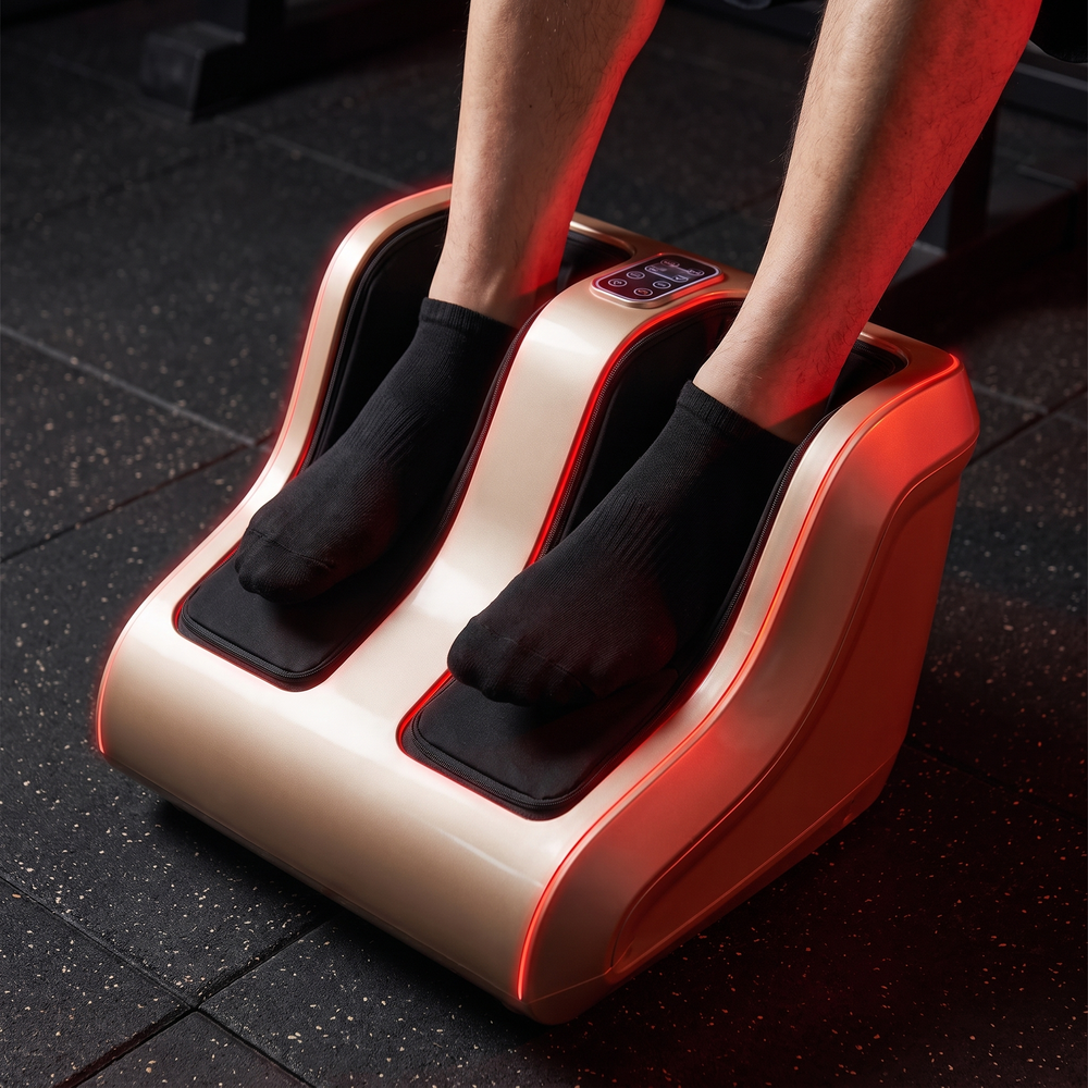 Professional Air Compression Foot and Leg Massager Calf Foot Massage Machine with Adjustable Pressure Settings for Circulation Recovery and Relaxation Home Use