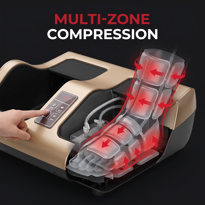 Professional Air Compression Foot and Leg Massager Calf Foot Massage Machine with Adjustable Pressure Settings for Circulation Recovery and Relaxation Home Use