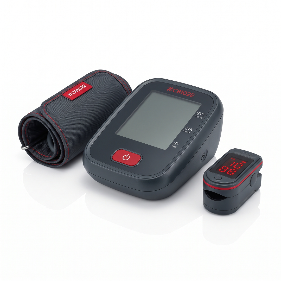 Professional Blood Pressure Monitor Upper Arm Cuff Heart Rate Monitor Pulse Oximeter Home Health Monitoring Device Digital BP Meter