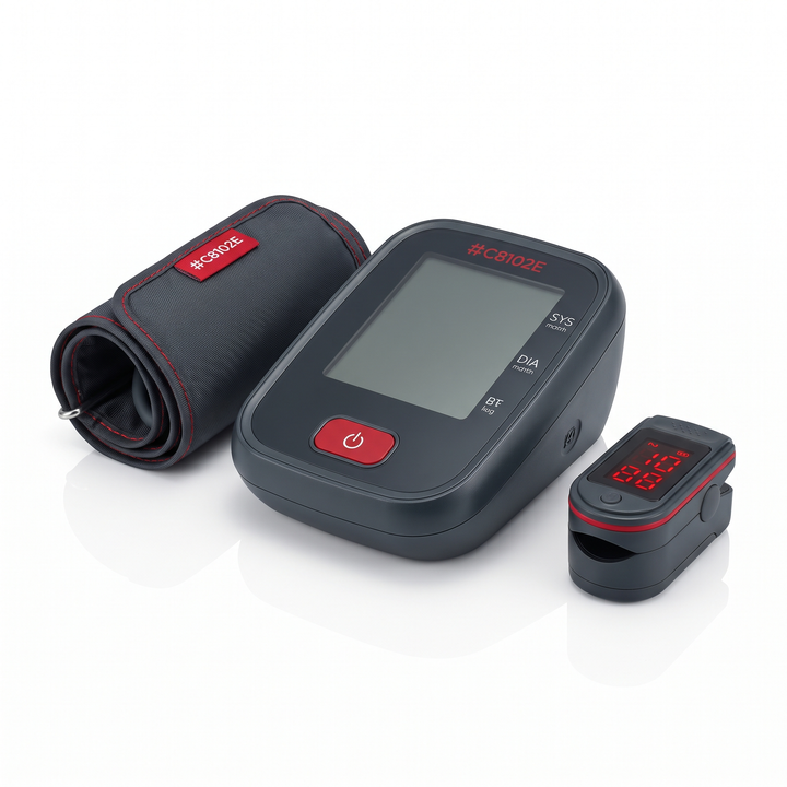 Professional Blood Pressure Monitor Upper Arm Cuff Heart Rate Monitor Pulse Oximeter Home Health Monitoring Device Digital BP Meter