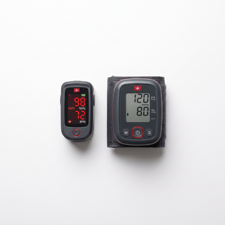 Professional Blood Pressure Monitor Upper Arm Cuff Heart Rate Monitor Pulse Oximeter Home Health Monitoring Device Digital BP Meter