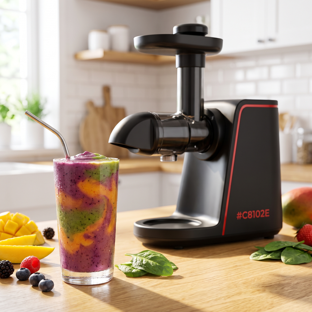 Professional Cold Press Juicer Slow Masticating Juicer for Whole Fruits and Vegetables Smoothie Blender Food Mixer with Ice Crusher Function Kitchen Juicer