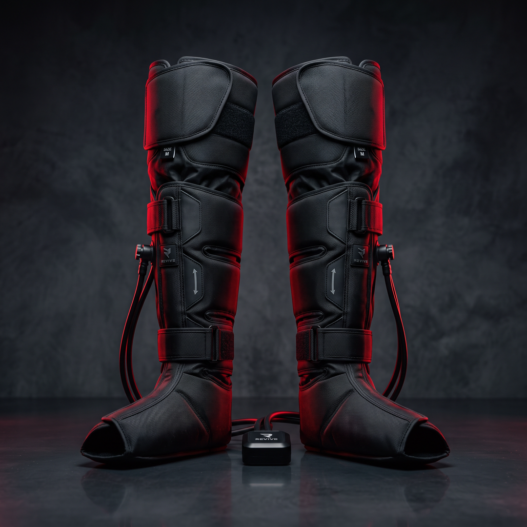 Professional Cryotherapy Electric Air Compression Recovery Boot Pair Leg Foot Massager 4 Chambers 5 Modes 30-240mmHg Sports Recovery Rehabilitation