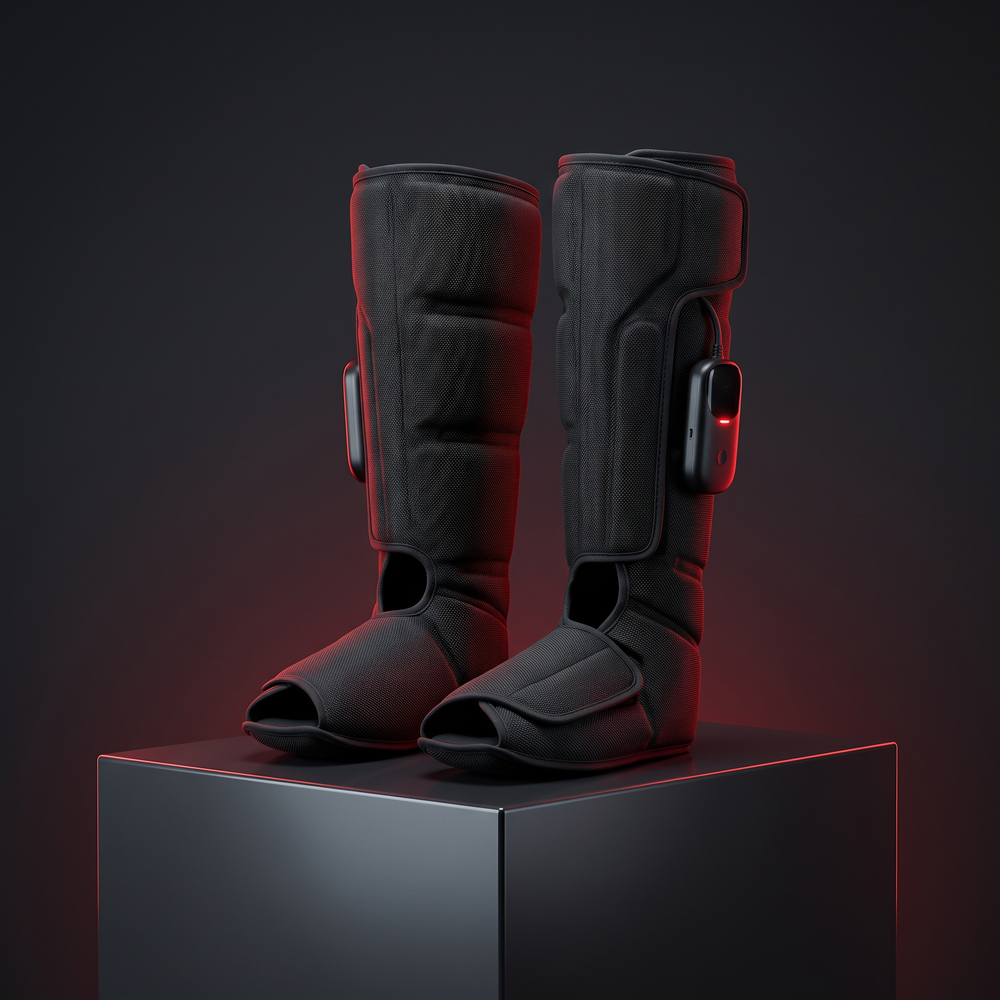 Professional Cryotherapy Electric Air Compression Recovery Boot Pair Leg Foot Massager 4 Chambers 5 Modes 30-240mmHg Sports Recovery Rehabilitation
