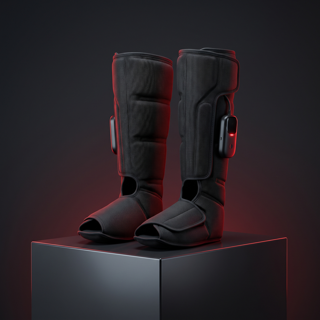 Professional Cryotherapy Electric Air Compression Recovery Boot Pair Leg Foot Massager 4 Chambers 5 Modes 30-240mmHg Sports Recovery Rehabilitation