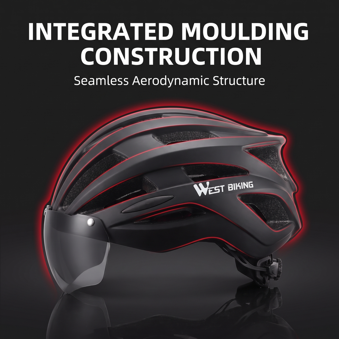 Professional Cycling Helmet with Magnetic Goggle Lens Integrated Moulding MTB Bike Helmet Breathable Ultralight Road Bicycle Safety Cap for Men Women