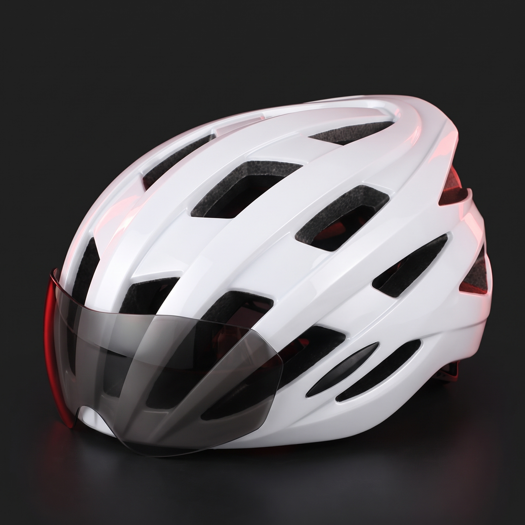 Professional Cycling Helmet with Magnetic Goggle Lens Integrated Moulding MTB Bike Helmet Breathable Ultralight Road Bicycle Safety Cap for Men Women