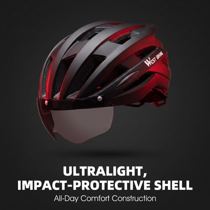 Professional Cycling Helmet with Magnetic Goggle Lens Integrated Moulding MTB Bike Helmet Breathable Ultralight Road Bicycle Safety Cap for Men Women