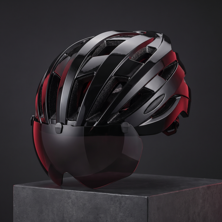 Professional Cycling Helmet with Magnetic Goggle Lens Integrated Moulding MTB Bike Helmet Breathable Ultralight Road Bicycle Safety Cap for Men Women