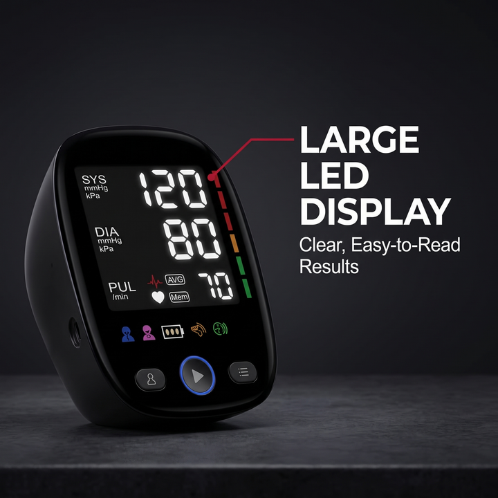 Professional Digital Blood Pressure Monitor Upper Arm Automatic BP Cuff Machine LED Display Sphygmomanometer Home Use Health Monitoring