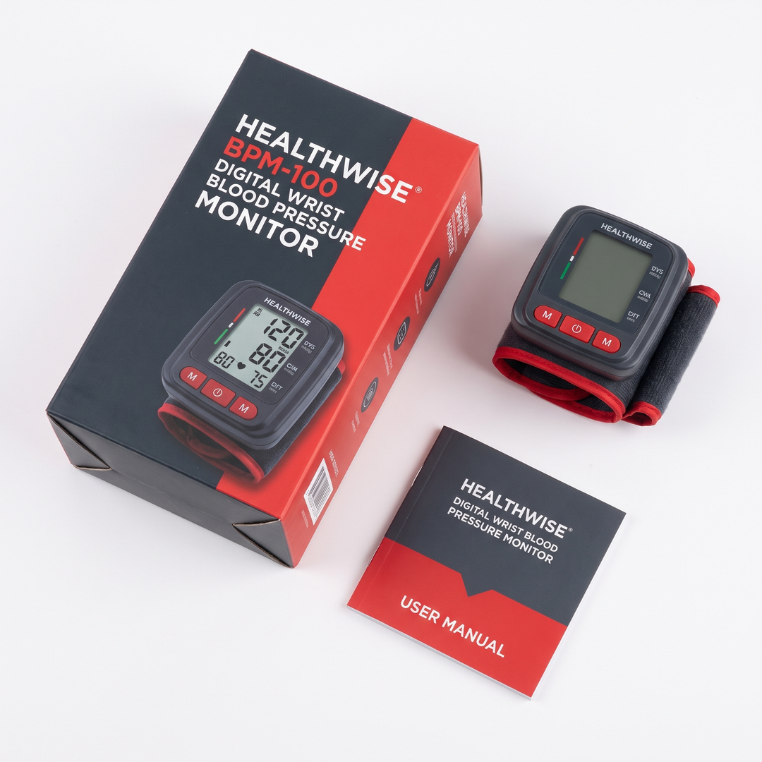 Professional Digital Wrist Blood Pressure Monitor Automatic Sphygmomanometer BP Pulse Rate Meter Heart Rate Tonometer Home Use