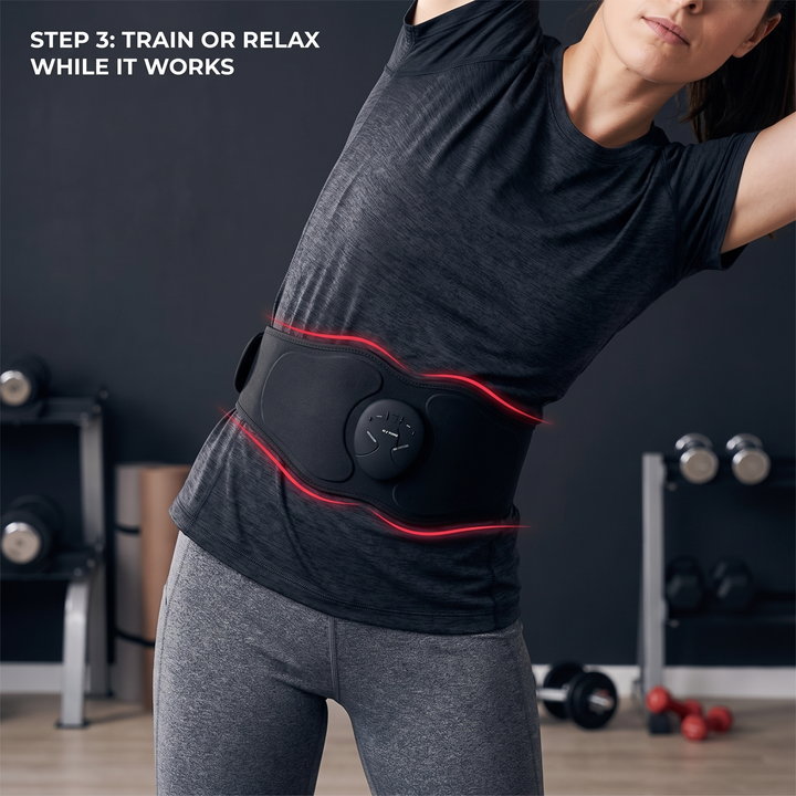 Professional EMS Abs Trainer Abdominal Muscle Stimulator Electric Toning Belt Wireless USB Rechargeable Home Gym Fitness Training Belt