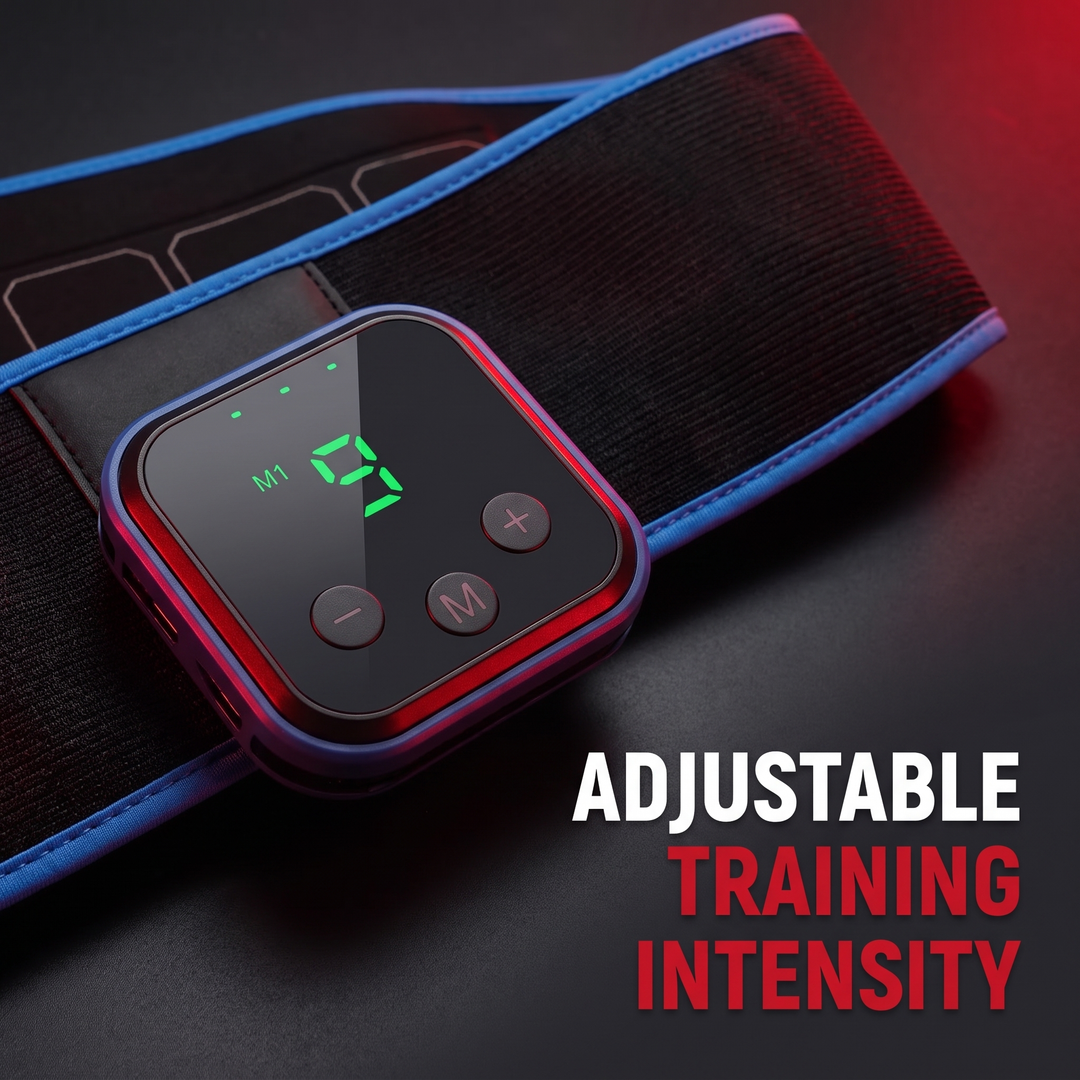 Professional EMS Core Trainer Belt Muscle Stimulator Abdominal Toning Belt 9 Intensity Levels USB Rechargeable No Gel Required Home Fitness Recovery